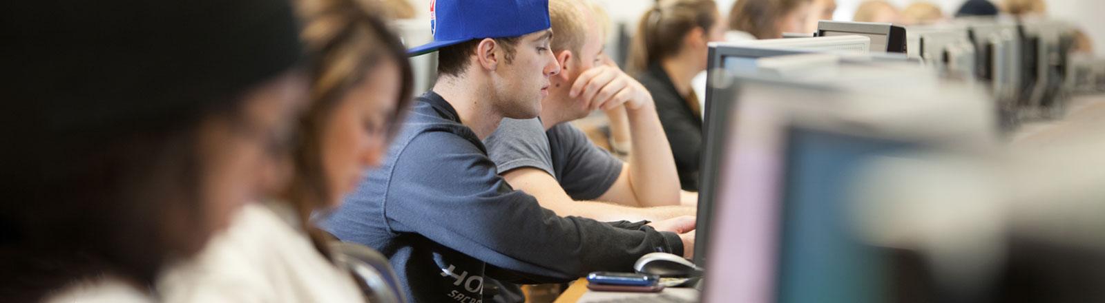 Student working on computer